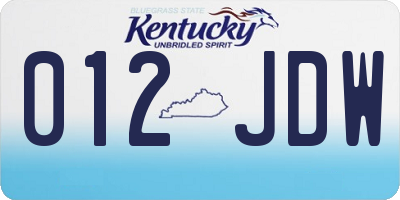 KY license plate 012JDW