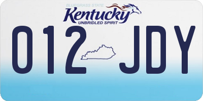 KY license plate 012JDY