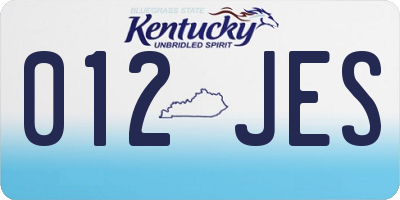 KY license plate 012JES