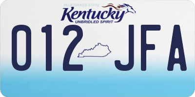 KY license plate 012JFA