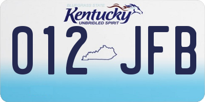 KY license plate 012JFB