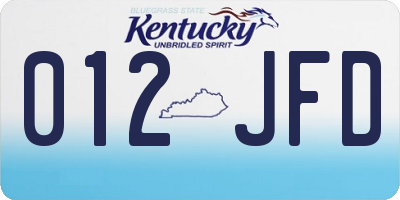 KY license plate 012JFD