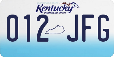 KY license plate 012JFG