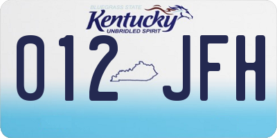 KY license plate 012JFH