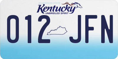 KY license plate 012JFN