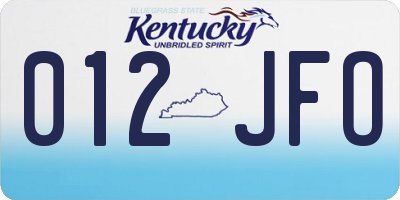 KY license plate 012JFO