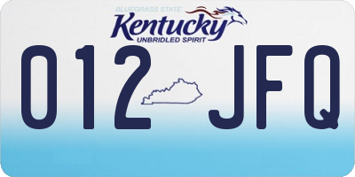 KY license plate 012JFQ