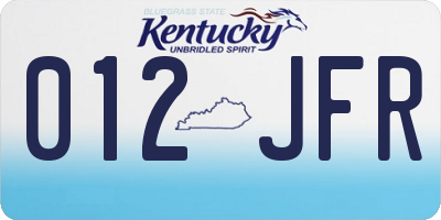 KY license plate 012JFR