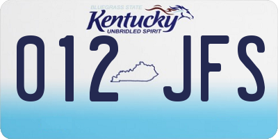 KY license plate 012JFS