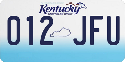 KY license plate 012JFU