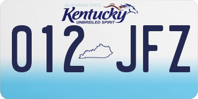 KY license plate 012JFZ