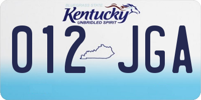 KY license plate 012JGA