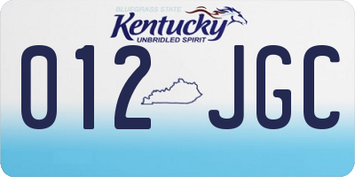 KY license plate 012JGC
