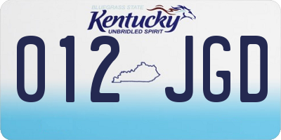 KY license plate 012JGD