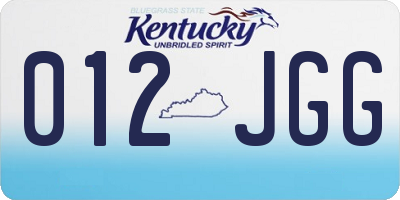 KY license plate 012JGG