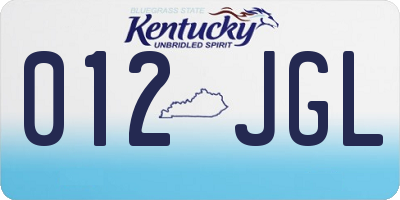 KY license plate 012JGL