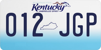 KY license plate 012JGP