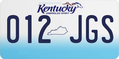 KY license plate 012JGS