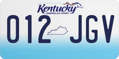 KY license plate 012JGV