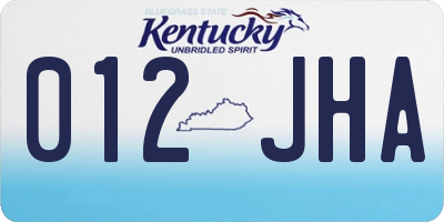 KY license plate 012JHA