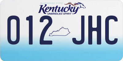 KY license plate 012JHC