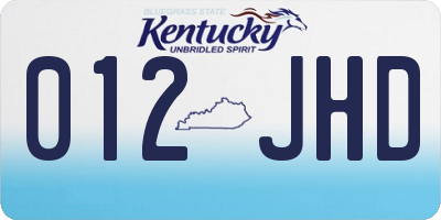 KY license plate 012JHD