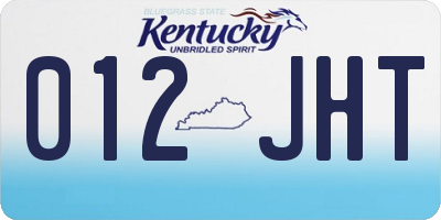 KY license plate 012JHT