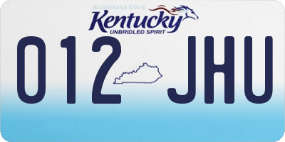 KY license plate 012JHU