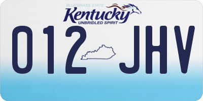KY license plate 012JHV