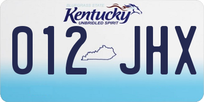 KY license plate 012JHX