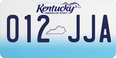 KY license plate 012JJA