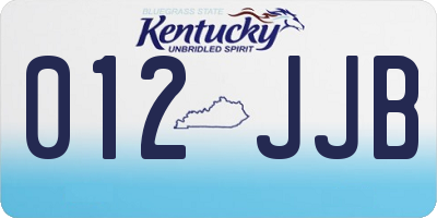 KY license plate 012JJB
