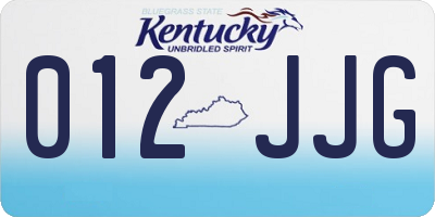 KY license plate 012JJG