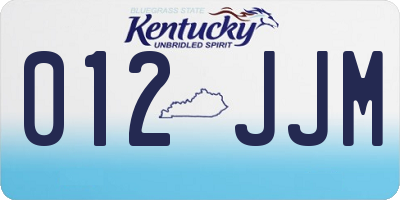 KY license plate 012JJM