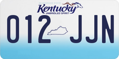 KY license plate 012JJN