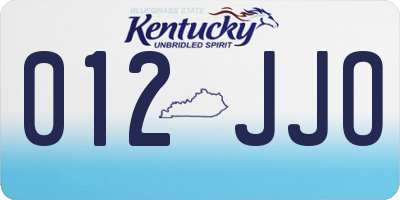 KY license plate 012JJO