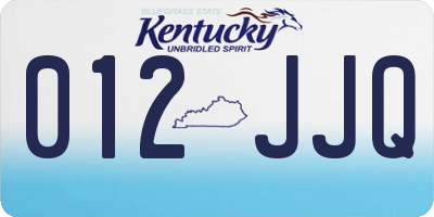 KY license plate 012JJQ