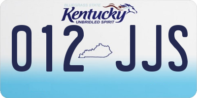 KY license plate 012JJS