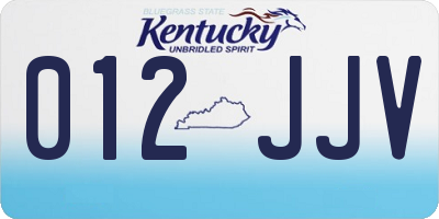 KY license plate 012JJV