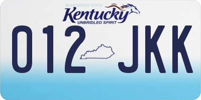 KY license plate 012JKK