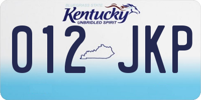 KY license plate 012JKP