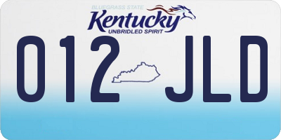 KY license plate 012JLD