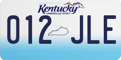 KY license plate 012JLE
