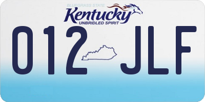 KY license plate 012JLF