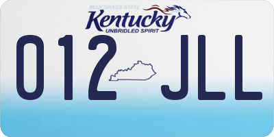 KY license plate 012JLL