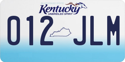 KY license plate 012JLM