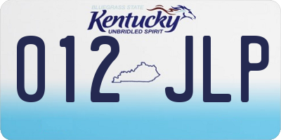 KY license plate 012JLP