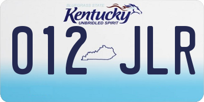 KY license plate 012JLR