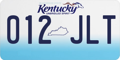 KY license plate 012JLT
