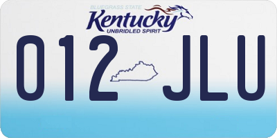 KY license plate 012JLU